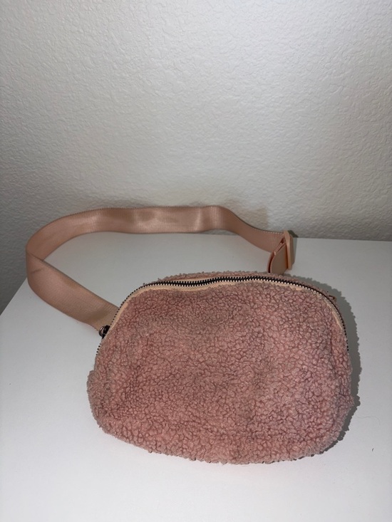 Handbags - Plush Shearling Belt Bag - Dusty Pink